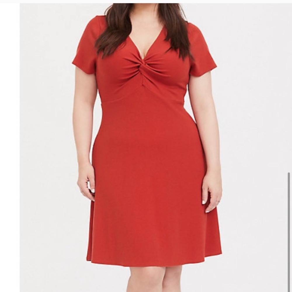 Torrid Burnt Orange twist front dress